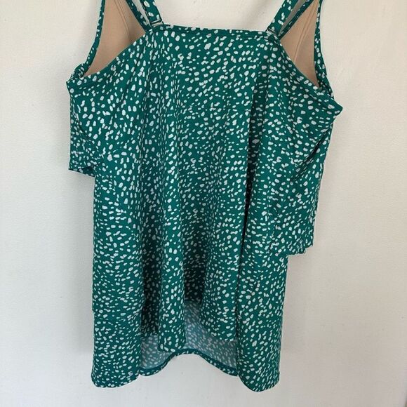 Lane Bryant Cacique Women’s Plus Size Two Piece Tankini Brief Teal with White Do - Picture 9 of 14